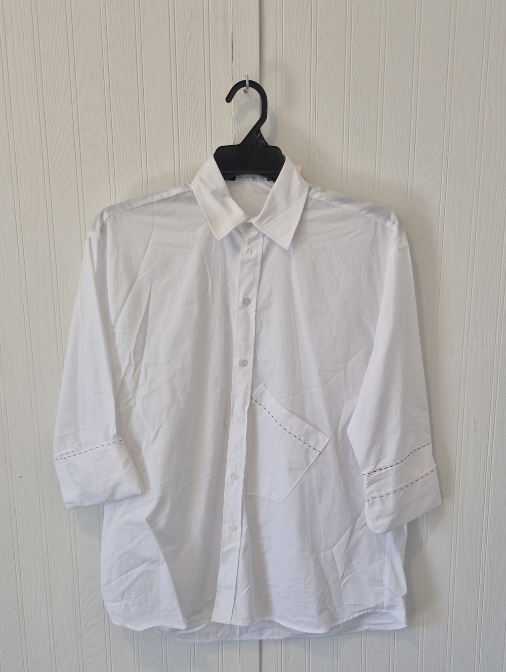 ZARA White Button-Down Shirt | Twist Pocket Detail
